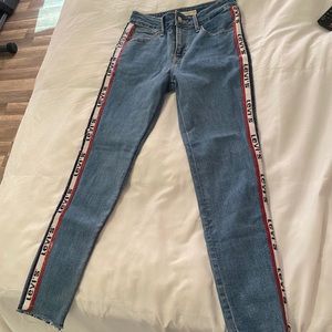 LEVIS: 721 High Rise Skinny, Sequin Accent Denim Jeans
